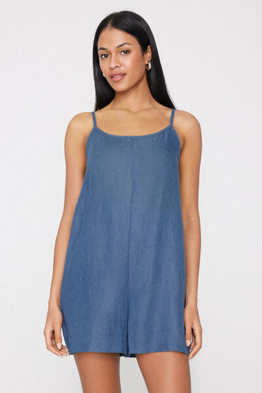 Denim Canvas Short Dungarees