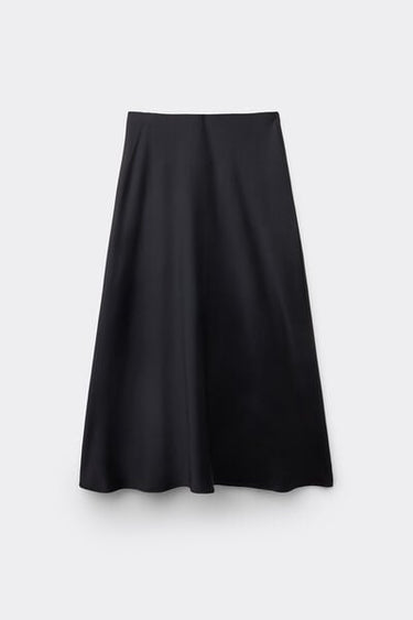 Long Satin Bell Skirt