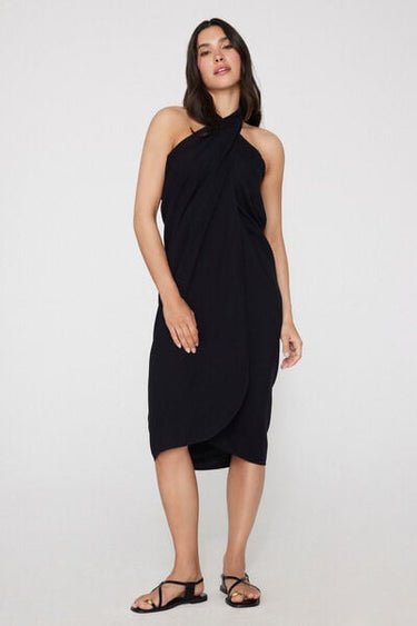 Brushed Viscose Canvas Long Sarong Skirt