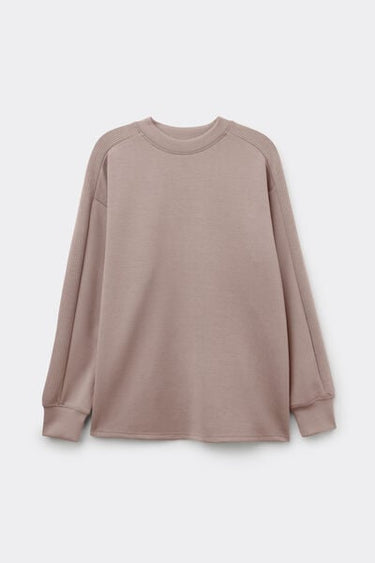 Superior Softness Sweatshirt with Round-Neckline and Ribbed Bands