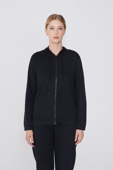 Lightweight Hooded Sweatshirt with Zip and Drawstring