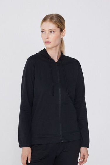 Lightweight Hooded Sweatshirt with Zip and Drawstring