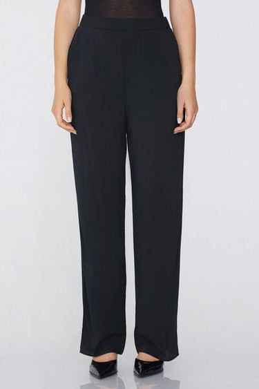 Viscose Canvas Straight-Cut Trousers