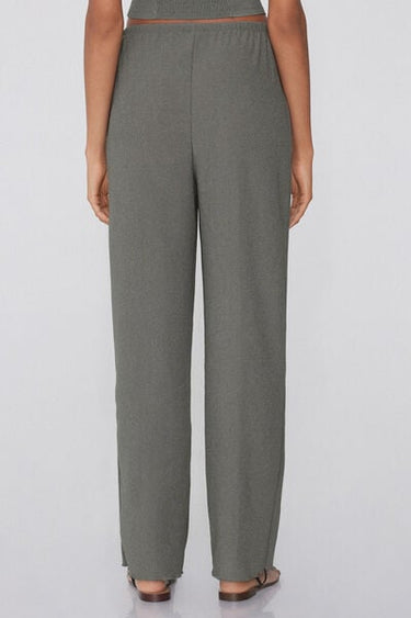 Crepe-Effect Palazzo Trousers with Drawstring
