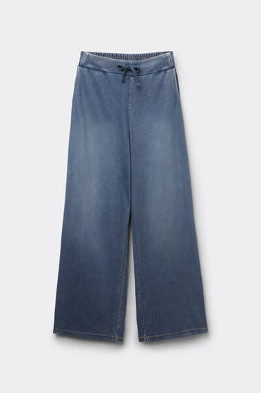 Stretch Denim Palazzo Trousers