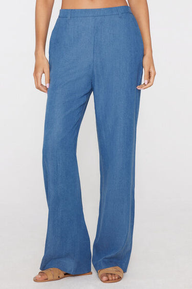 Wide Leg Denim Canvas Trousers