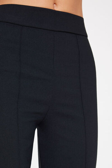 Cropped Flared Trousers in Stretch Canvas