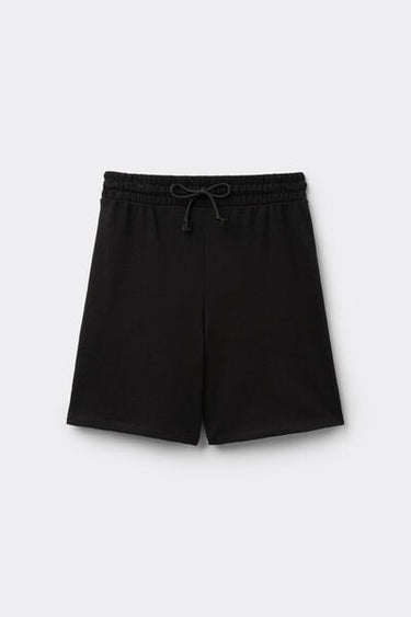 Cotton Fleece Bermuda Shorts with Drawstring