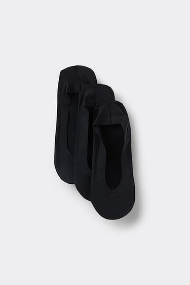3 Pairs of Cotton and Silicone No-Show Socks