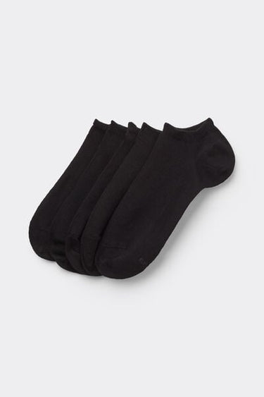 5 Pairs of Unisex Plain Colour Cotton Trainer Socks