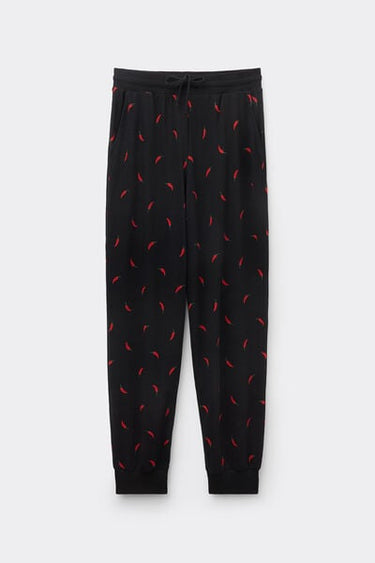 Heavy Printed Cotton Joggers with Pockets