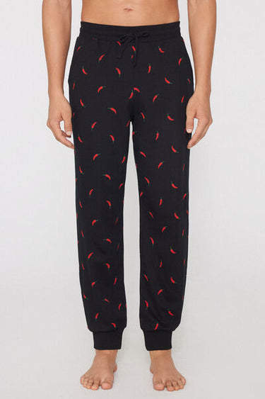Heavy Printed Cotton Joggers with Pockets
