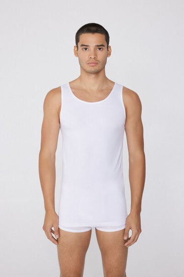 Stretch Cotton Vest with Wide Shoulder Straps