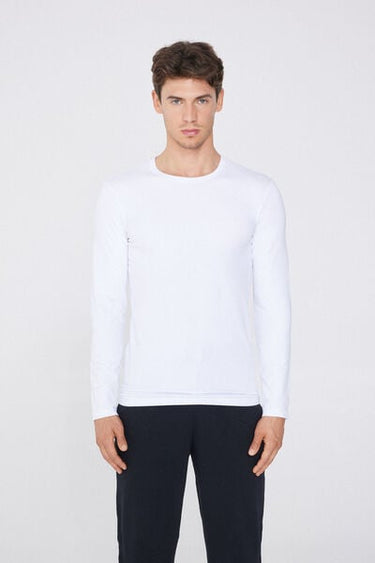 Long-Sleeve Round-Neck Thermal Cotton Top