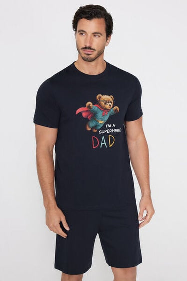 Superhero Print Short Cotton Pyjamas