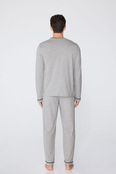 Men’s Long Piping Cotton Pyjamas