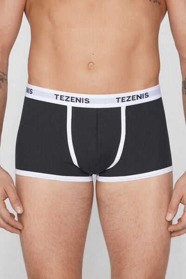 Ribbed Cotton Boxers with Logo Elastic
