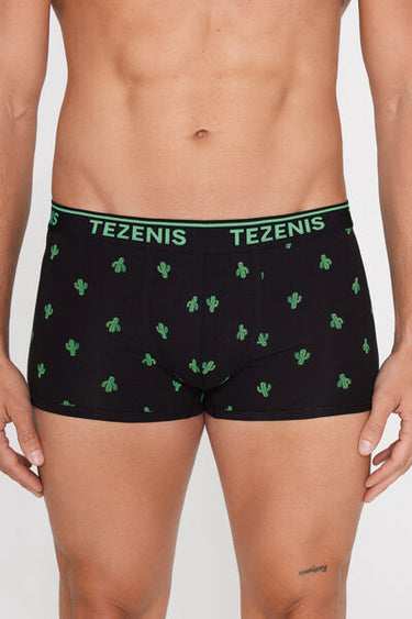 Printed Cotton Boxers with Contrasting Trim and Logo