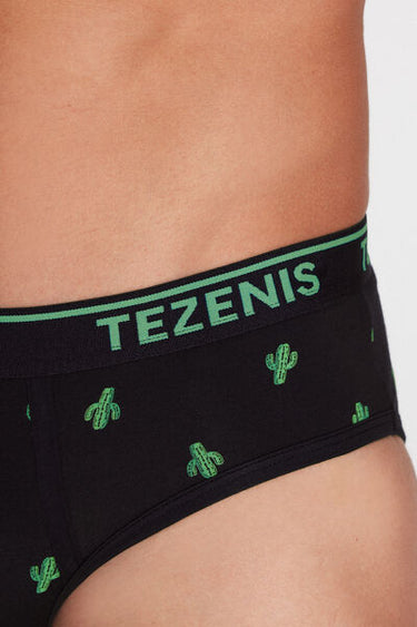Printed Cotton Bikini Bottoms with Logo