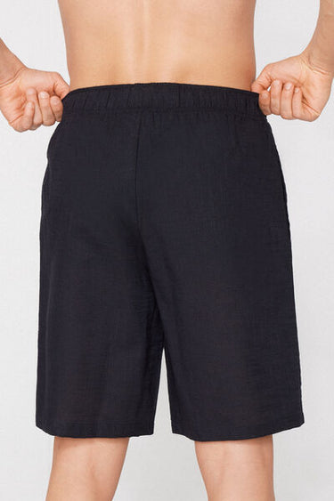 Linen-Look Cotton Canvas Shorts
