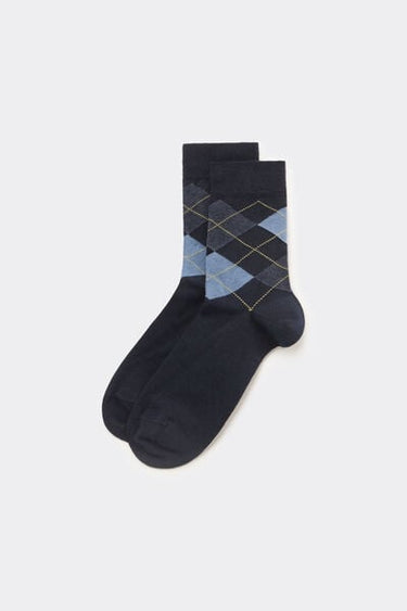 Men’s Semi-Short Patterned Cotton Socks