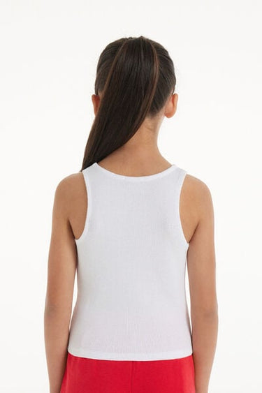 Girls’ Ribbed Camisole with Wide Shoulder Straps