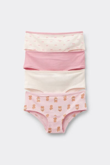 4 Pairs of Girls’ Printed Cotton Shorts