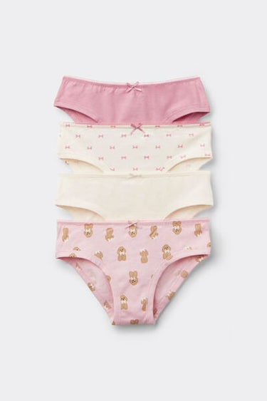 4 Pairs of Girls’ Printed Cotton Knickers