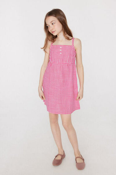 Girls’ Linen-Look Cotton Canvas Dress