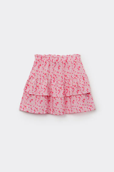 Girls’ Frilly Viscose Canvas Skirt