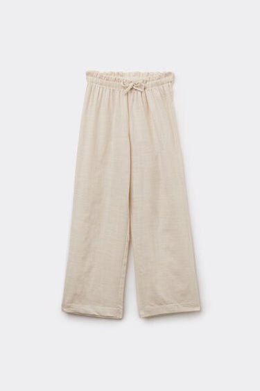 Girls’ Linen-Look Cotton Canvas Trousers