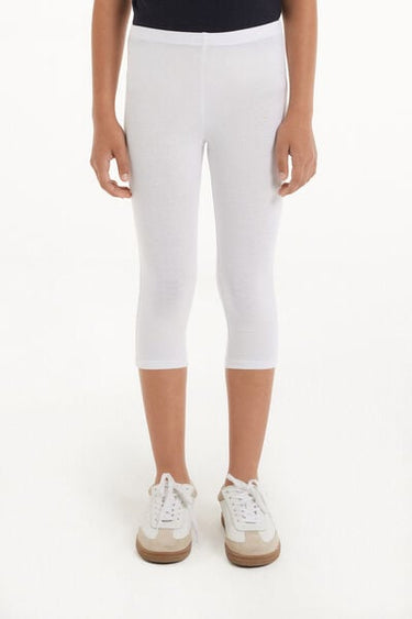 Girls’ Plain Colour Cotton Capri Leggings
