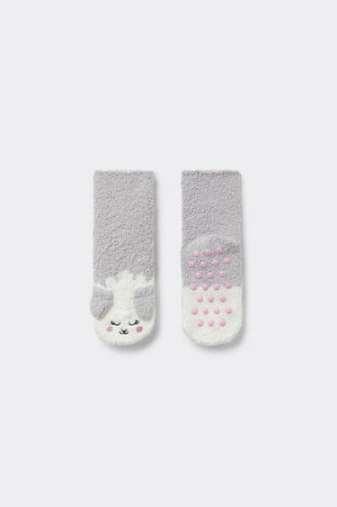 Girls’ Soft Appliqué Non-Slip Socks