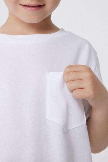 Boys’ Cotton Round Neck T-Shirt with Pocket