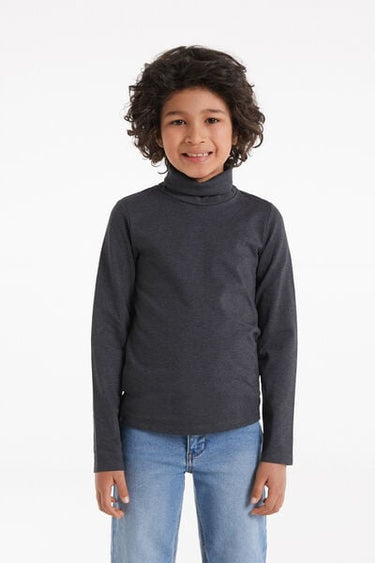 Kids’ Unisex Long-Sleeved Polo Neck Thermal Cotton Top