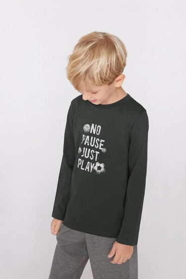 Unisex Kids' Printed Cotton Long Sleeve Top