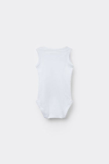 Baby Plain Pure Cotton Bodysuit with Wide Shoulder Straps