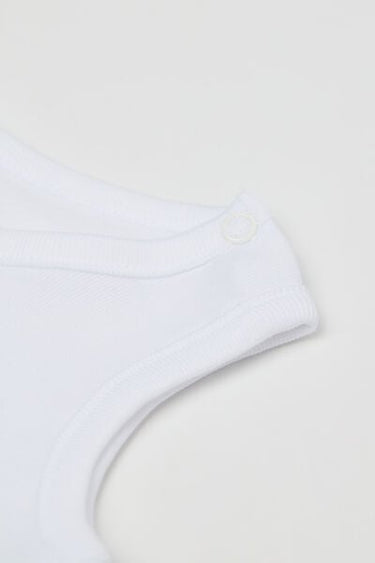 Baby Plain Pure Cotton Bodysuit with Wide Shoulder Straps