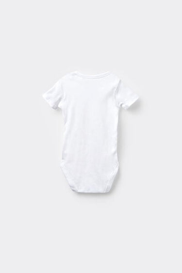 Baby Plain Pure Cotton Bodysuit with Short Sleeves
