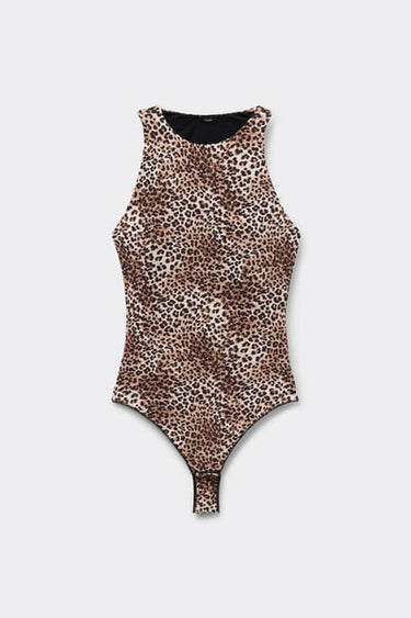 2 In 1 Natural Lifting Halterneck Printed Bra Body