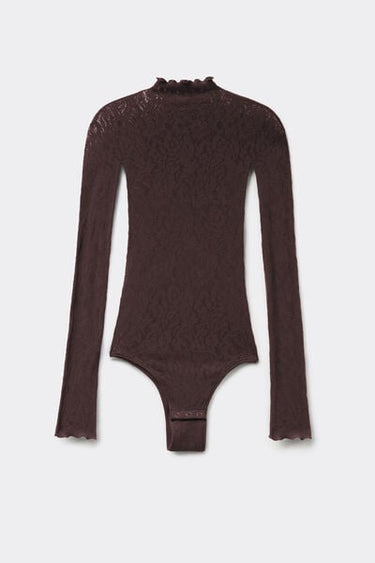 Long Sleeve Seamless Floral Lace Body