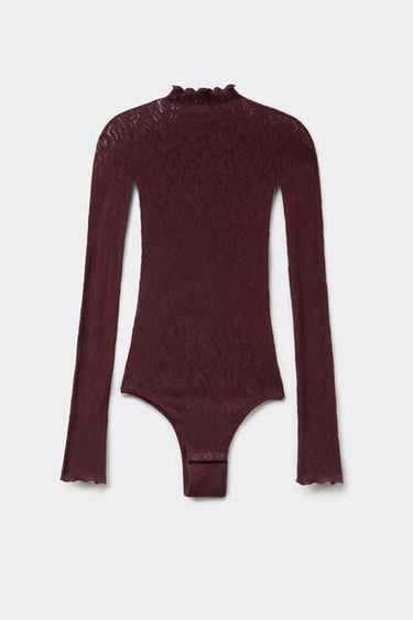 Long Sleeve Seamless Floral Lace Body