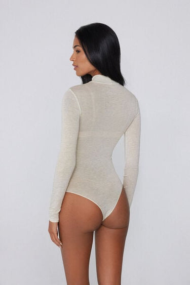 Long-Sleeved Lamé Merino Wool and Viscose Body