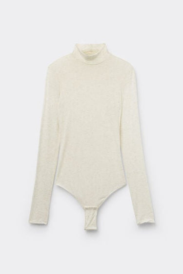 Long-Sleeved Lamé Merino Wool and Viscose Body