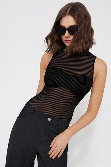Glam Rib Body with Wide Shoulder Straps