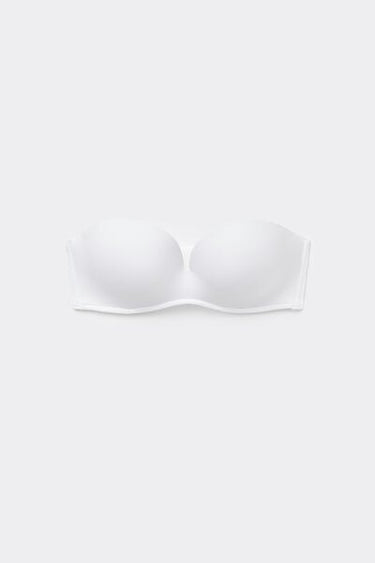 Padded Low-Cut Bandeau Bra in Recycled Microfibre
