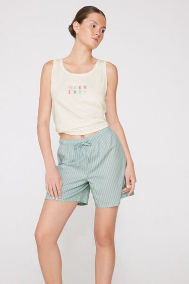 Canvas Shorts with Drawstring