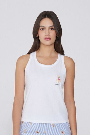 Printed Cotton Camisole with Wide Shoulder Straps