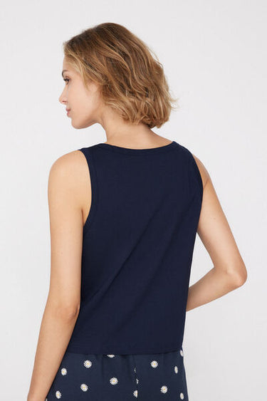 Printed Cotton Camisole with Wide Shoulder Straps