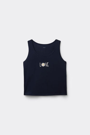 Printed Cotton Camisole with Wide Shoulder Straps